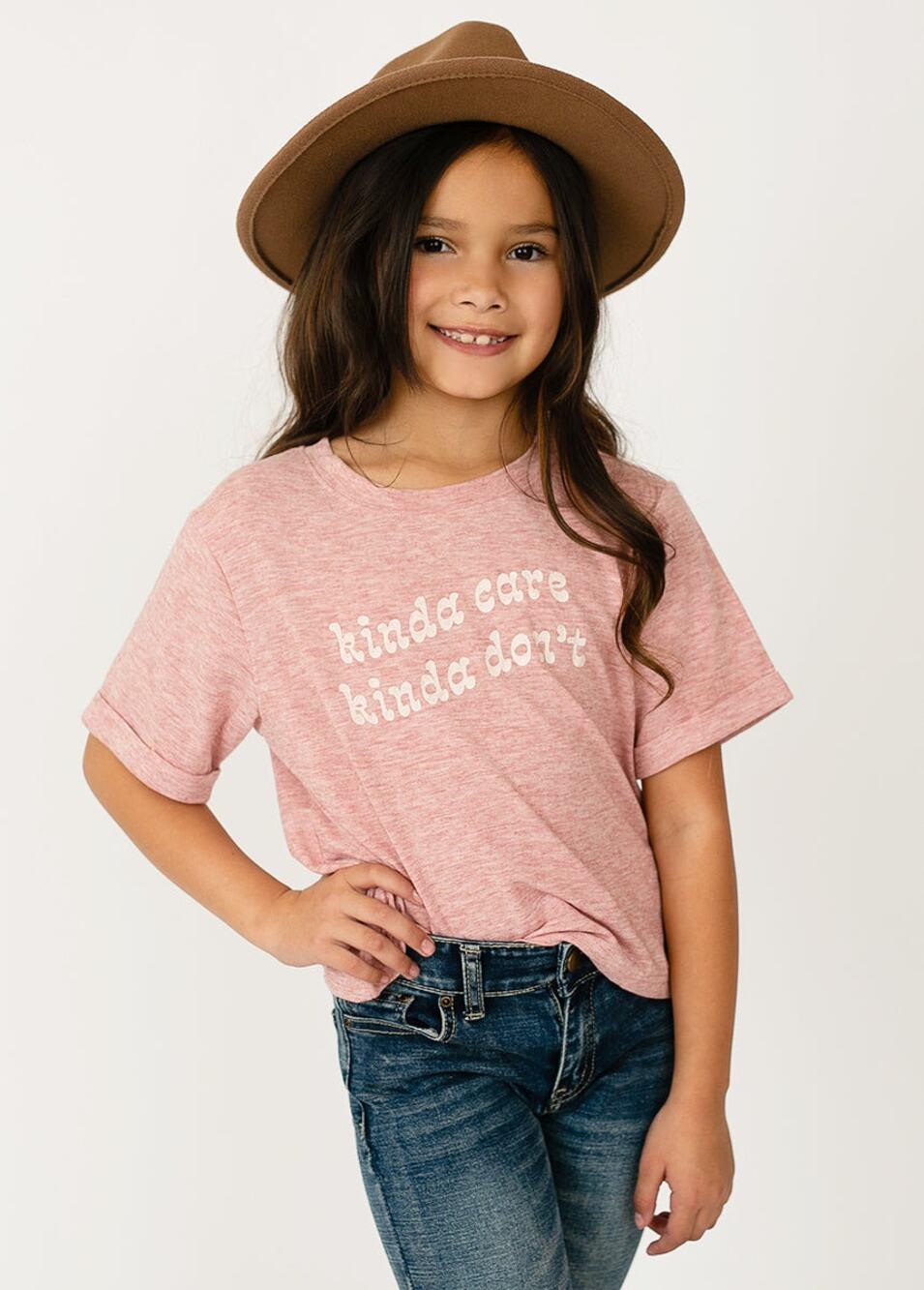 Joyfolie Mia Joy Kinda Care Tee in Heather Rose Girl’s Size 7